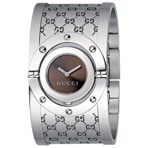 gucci silver and brown